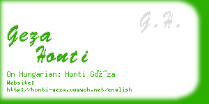 geza honti business card